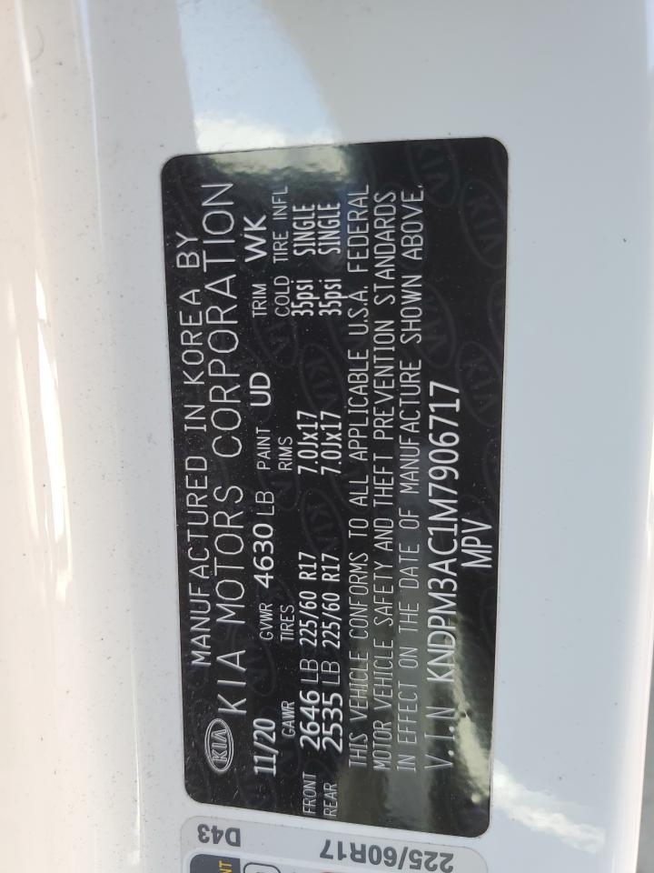 2021 KIA Sportage VIN KNDPM3AC1M7906717 Copart auction photo, mechanical / front end damage thumbnail 13
