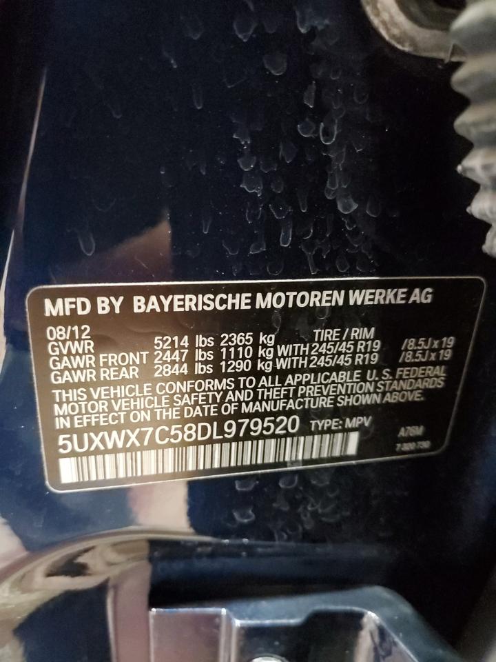 2013 BMW X3 VIN 5UXWX7C58DL979520 Copart auction photo, all over damage thumbnail 13