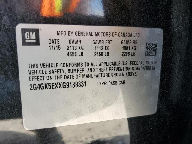2016 Buick Regal VIN 2G4GK5EXXG9138331 Copart auction photo, front end damage thumbnail 13
