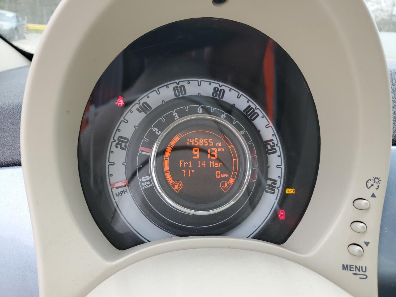 2013 Fiat 500 VIN 3C3CFFAR3DT554951 Copart auction photo, mechanical damage thumbnail 10