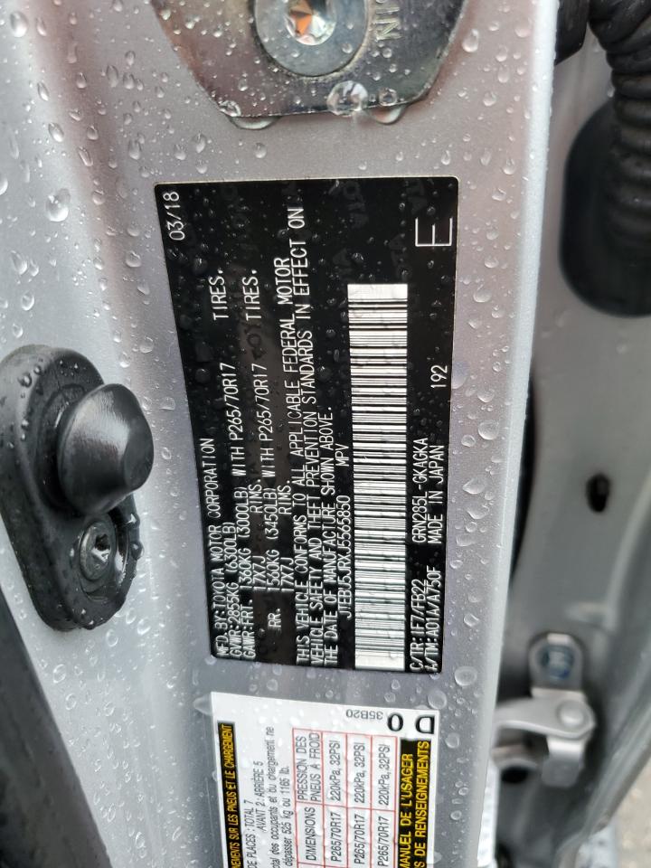 2018 Toyota 4Runner VIN JTEBU5JRXJ5565850 Copart auction photo, front end damage thumbnail 13