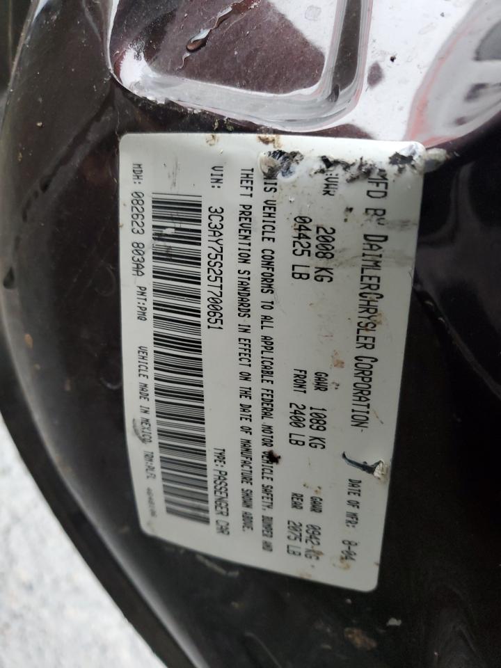 2005 Chrysler PT Cruiser VIN 3C3AY75S25T700651 Copart auction photo, all over damage thumbnail 12