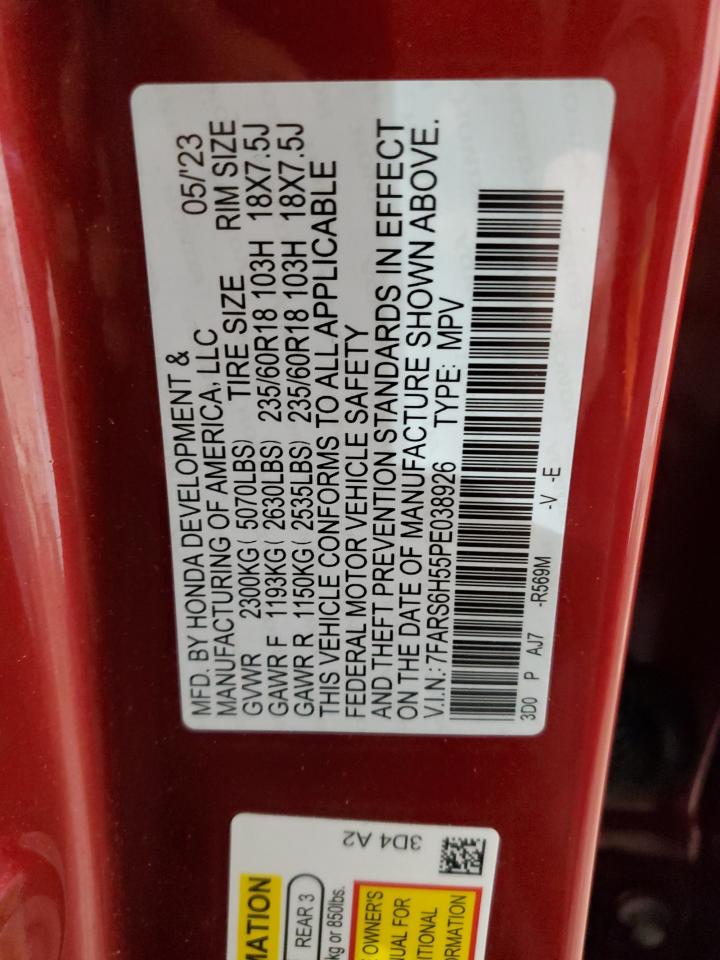 2023 Honda CR-V VIN 7FARS6H55PE038926 Copart auction photo, front end damage thumbnail 16