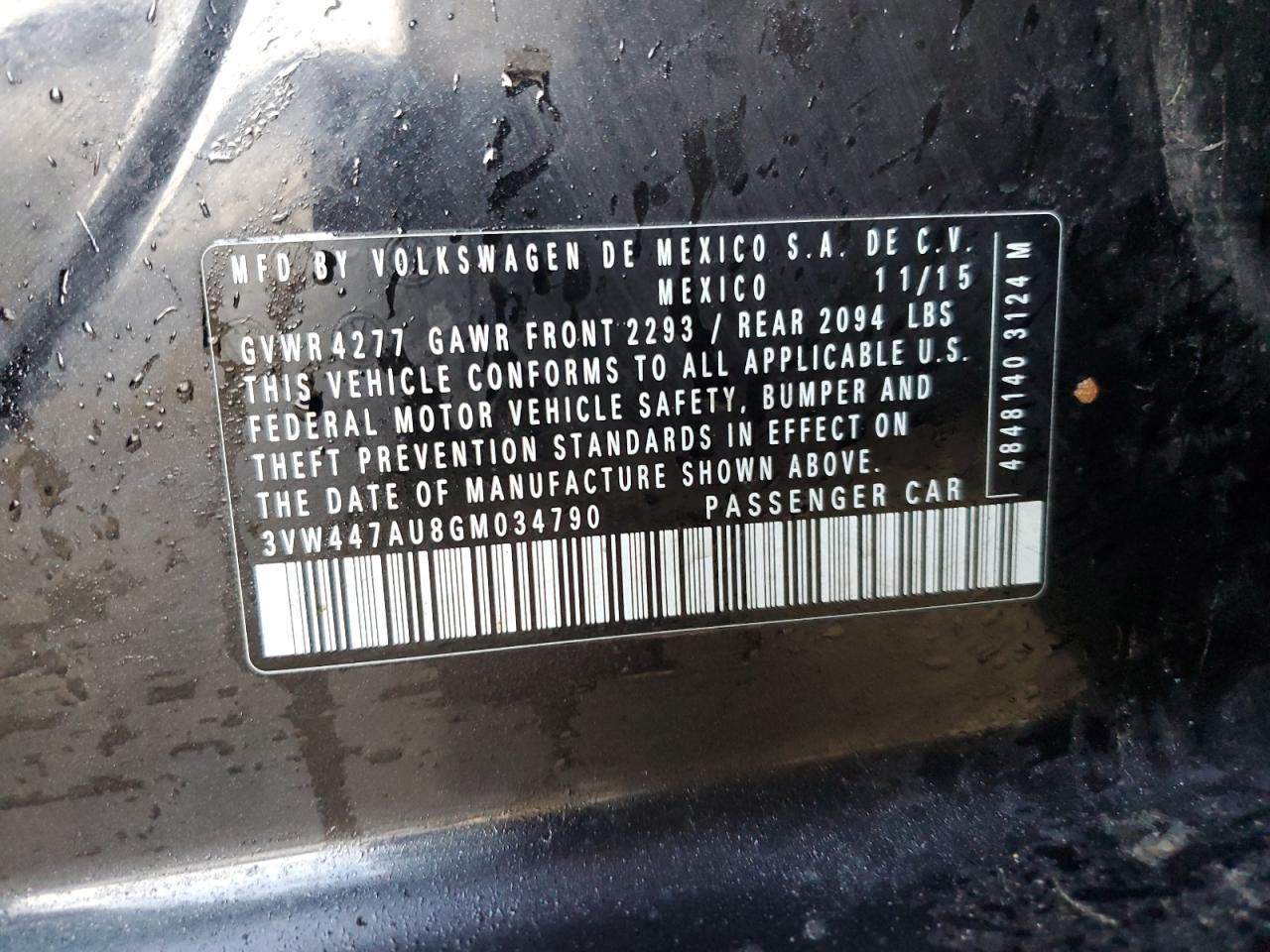 2016 Volkswagen GTI VIN 3VW447AU8GM034790 Copart auction photo, minor dent/scratches damage thumbnail 13