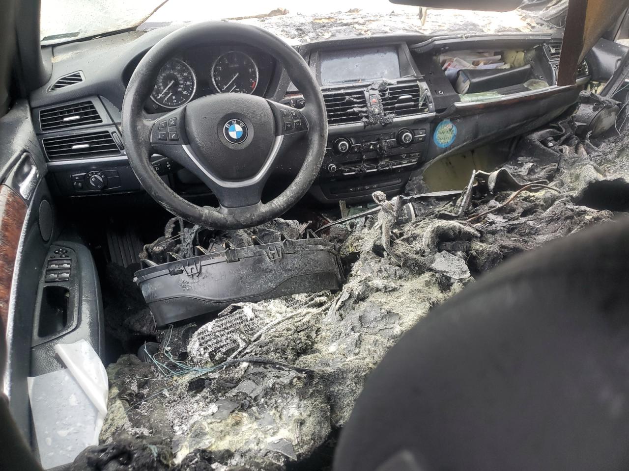 2008 BMW X5 VIN 5UXFE43508L020185 Copart auction photo, burn damage thumbnail 8