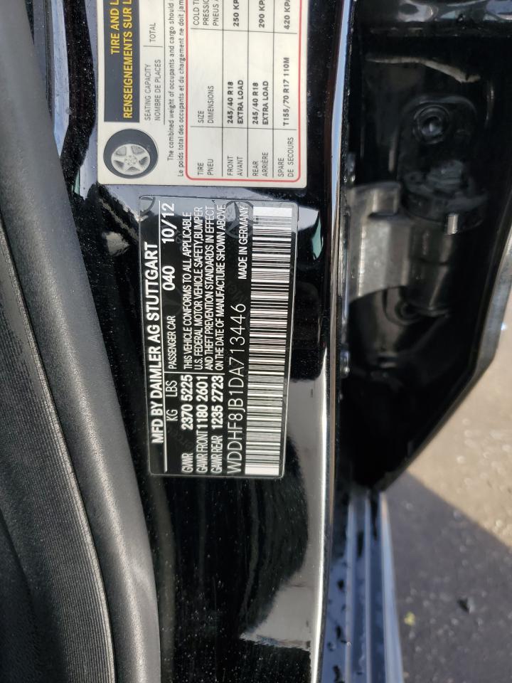 2013 Mercedes-Benz E-klasse VIN WDDHF8JB1DA713446 Copart auction photo, front end / hail damage thumbnail 12