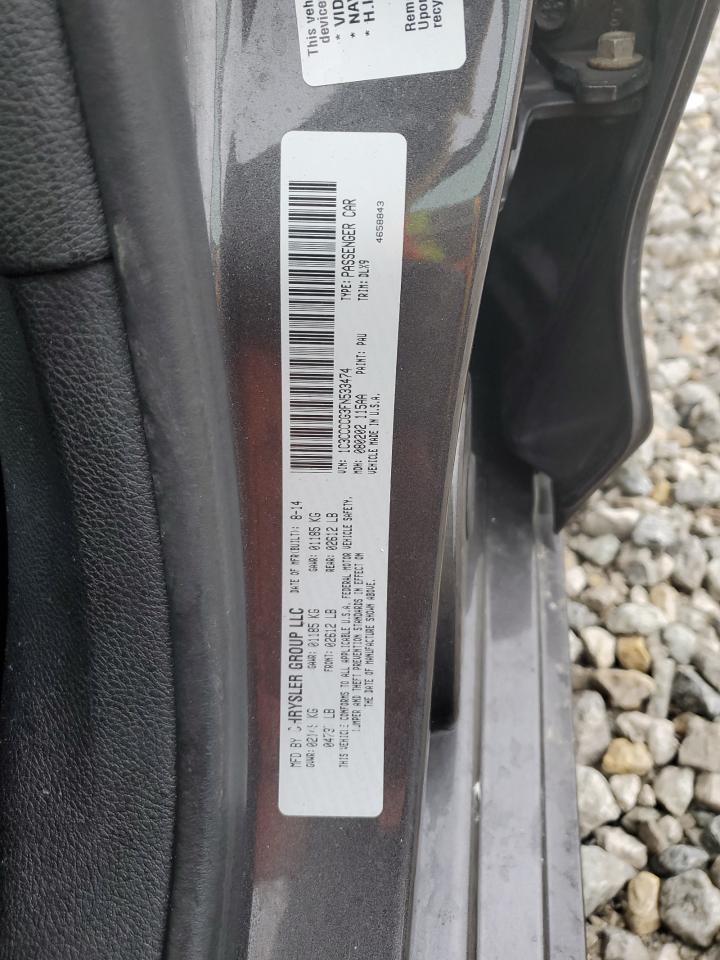 2015 Chrysler 200 VIN 1C3CCCCG3FN533474 Copart auction photo, rear end damage thumbnail 12
