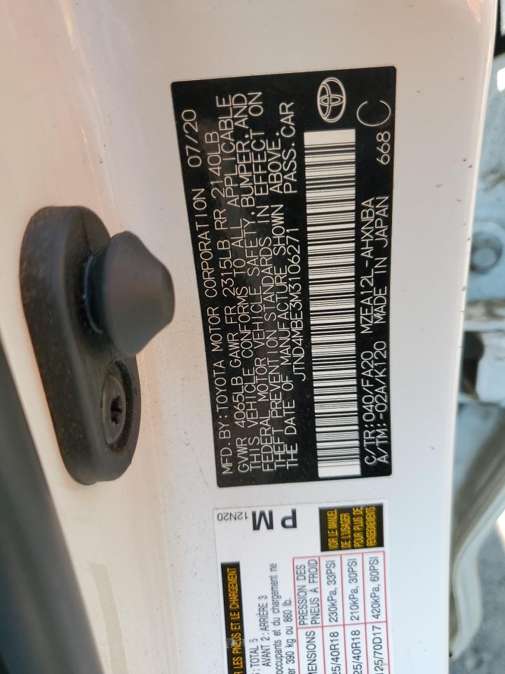 2021 Toyota Corolla VIN JTND4MBE3M3106271 Copart auction photo, all over / undercarriage damage thumbnail 13