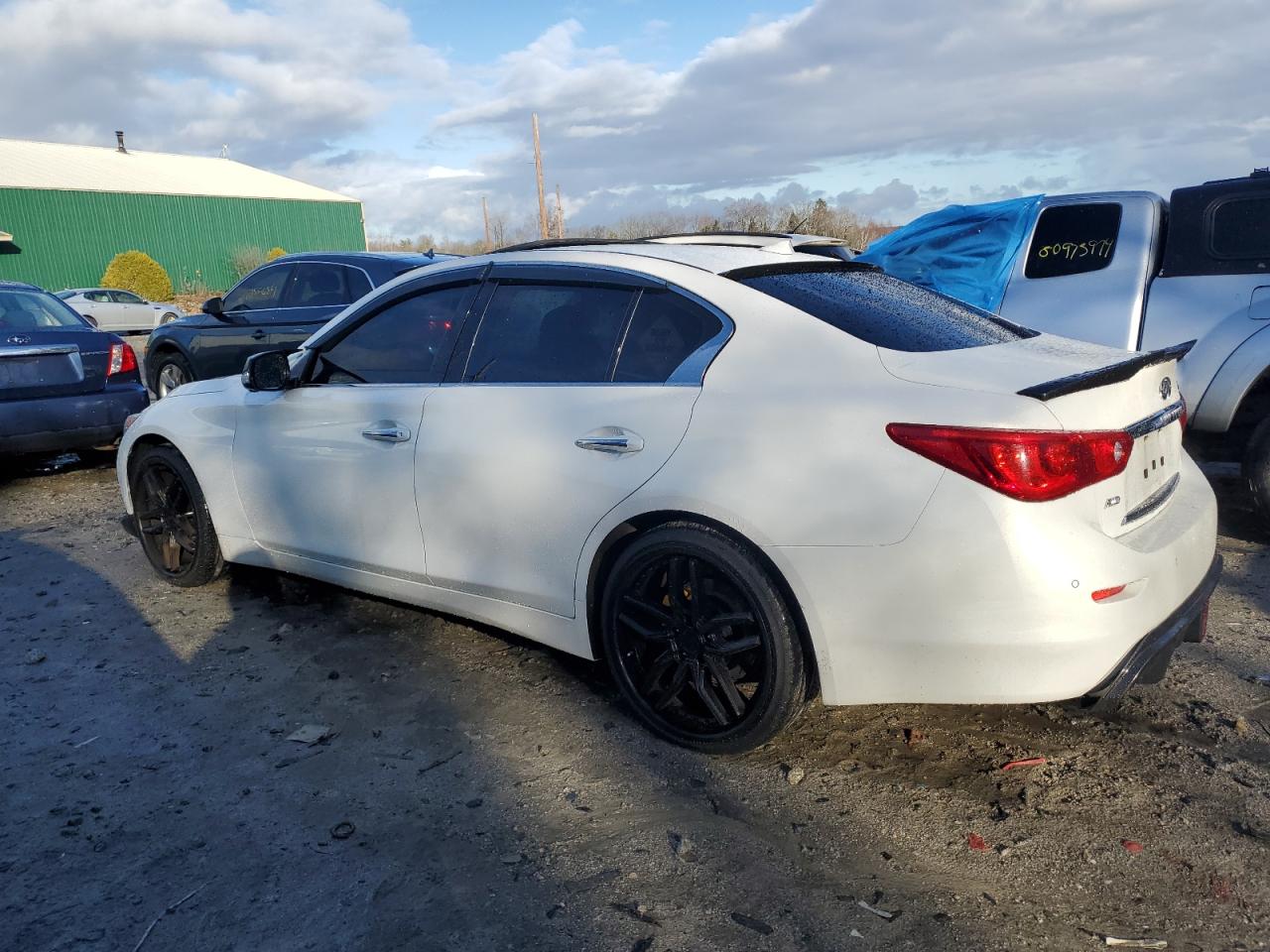 2015 Infiniti Q50 VIN JN1BV7AR9FM402510 Copart auction photo, side / minor dent/scratches damage thumbnail 2