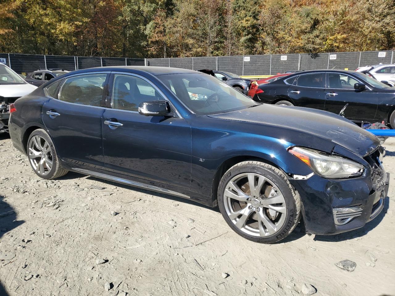 2018 Infiniti Q70 VIN JN1BY1PR6JM370328 Copart auction photo, front end damage thumbnail 4