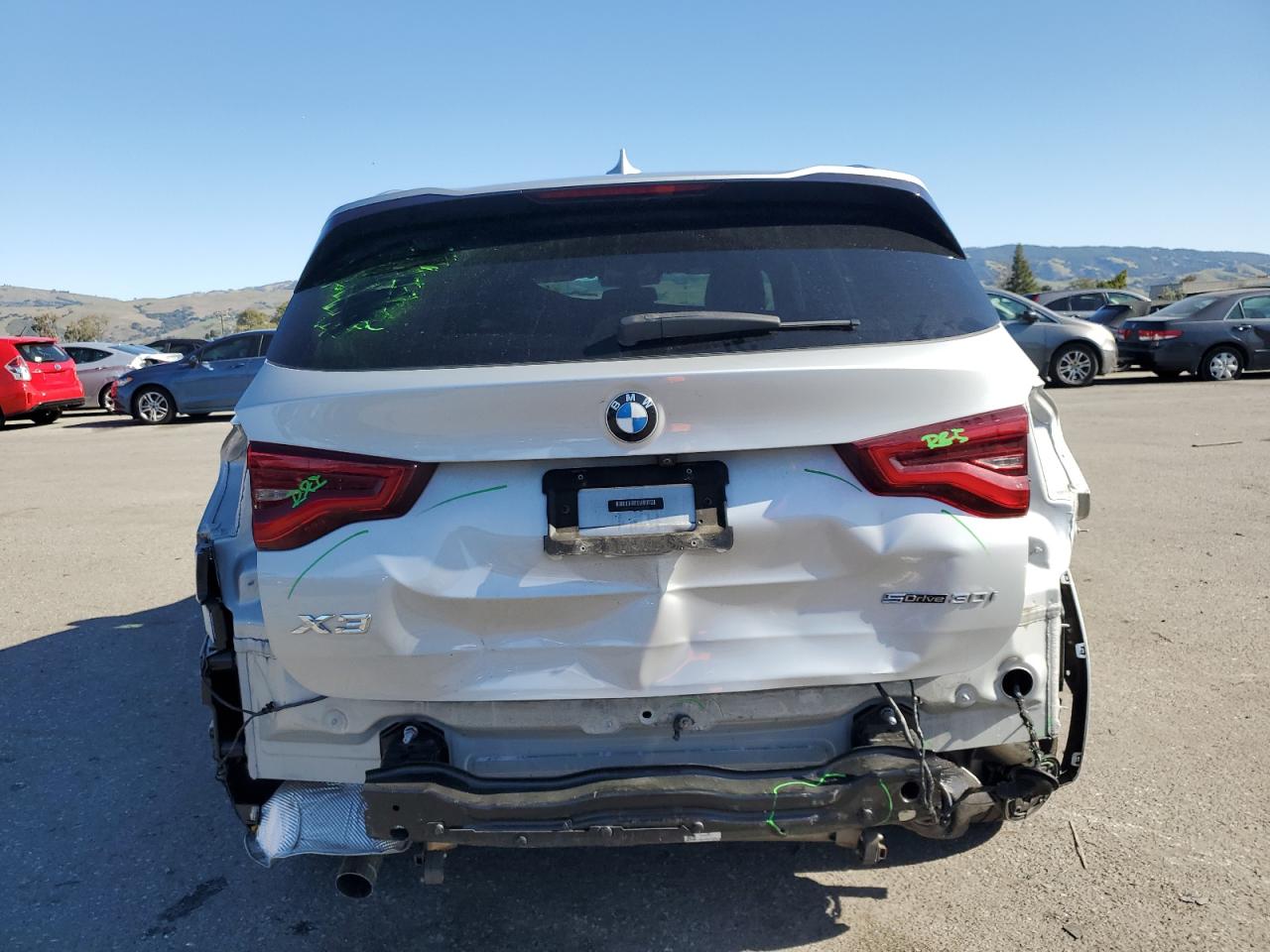 2019 BMW X3 VIN 5UXTR7C59KLF30215 Copart auction photo, rear end damage thumbnail 6