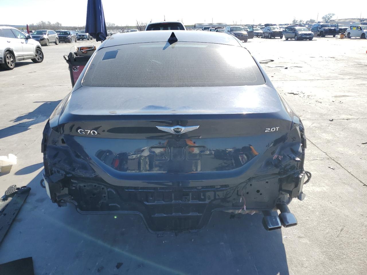 2020 Genesis G70 VIN KMTG34LA5LU053373 Copart auction photo, front end / rear end damage thumbnail 6