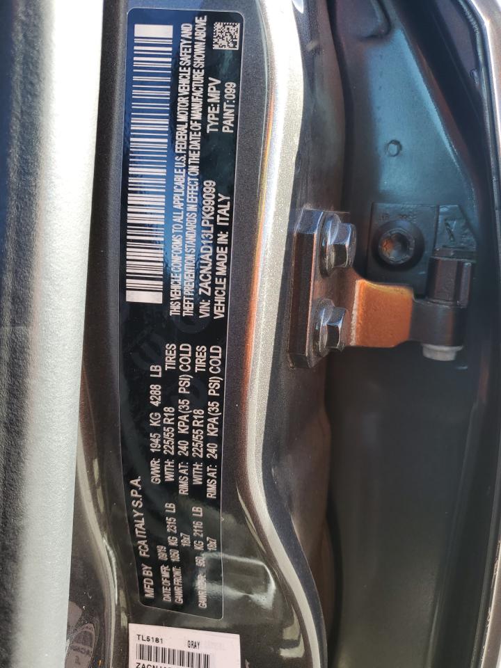 2020 Jeep Renegade VIN ZACNJAD13LPK99099 Copart auction photo, rear end damage thumbnail 13