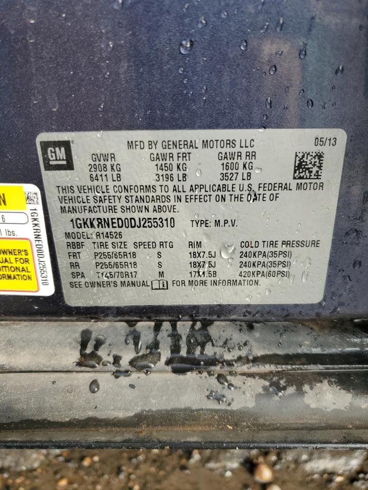 2013 GMC Acadia VIN 1GKKRNED0DJ255310 Copart auction photo, mechanical / all over damage thumbnail 13