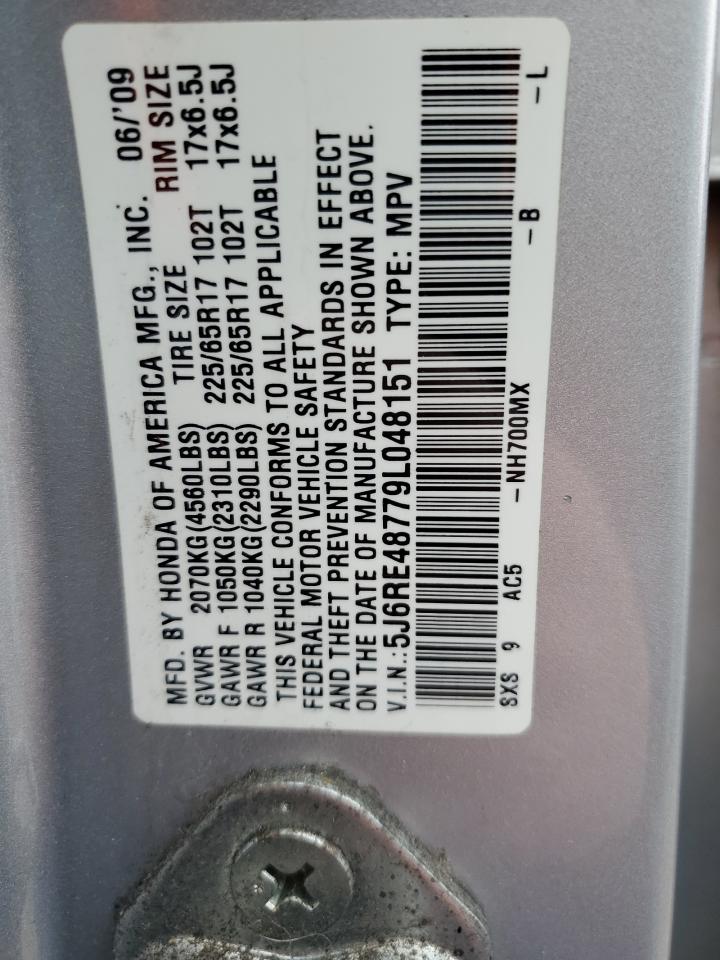 2009 Honda CR-V VIN 5J6RE48779L048151 Copart auction photo, front end damage thumbnail 14