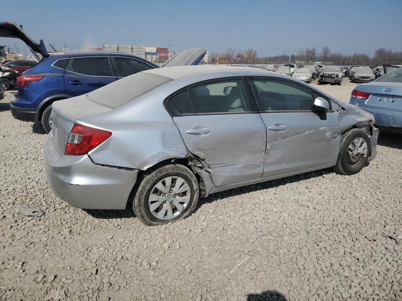 2012 Honda Civic VIN 2HGFB2F55CH305370 Copart auction photo, all over damage thumbnail 3