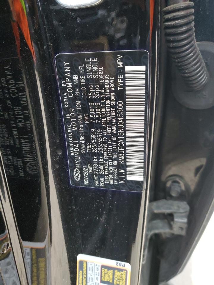 2022 Hyundai Tucson VIN KM8JFCA15NU045300 Copart auction photo, top/roof / minor dent/scratches damage thumbnail 12