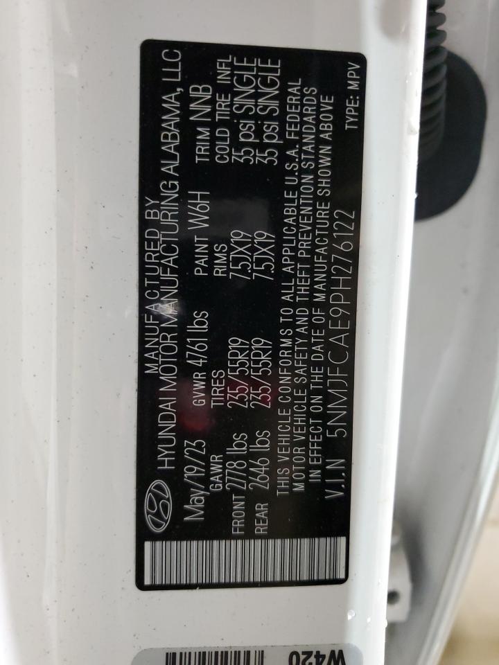 2023 Hyundai Tucson VIN 5NMJFCAE9PH276122 Copart auction photo, front end damage thumbnail 13
