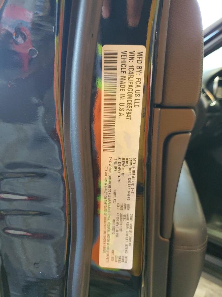 2021 Jeep Grand Cherokee VIN 1C4RJFAG0MC652947 Copart auction photo, side damage thumbnail 12