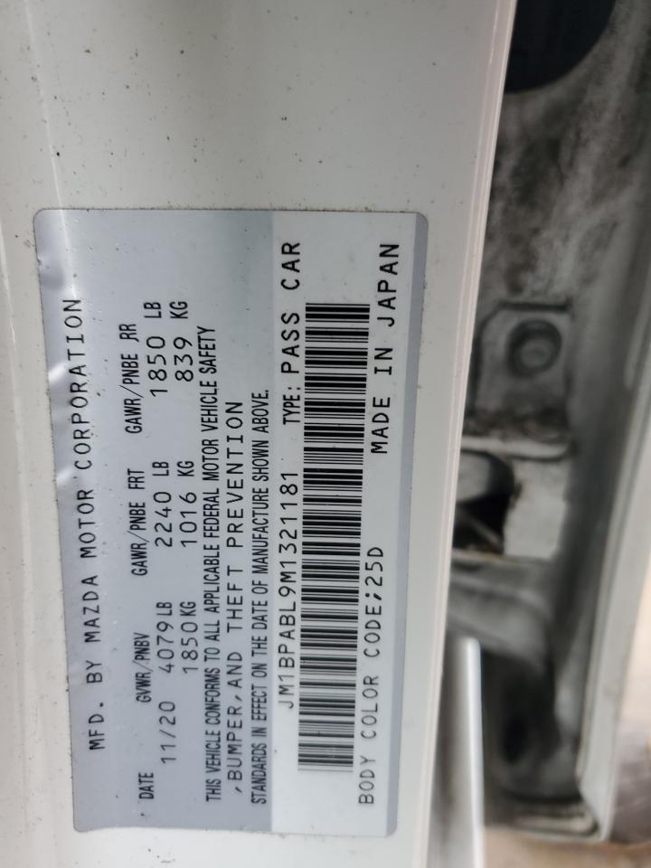 2021 Mazda 3 VIN JM1BPABL9M1321181 Copart auction photo, rear end damage thumbnail 15