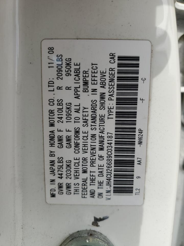 2009 Acura TSX VIN JH4CU26689C034187 Copart auction photo, side / rear end damage thumbnail 12