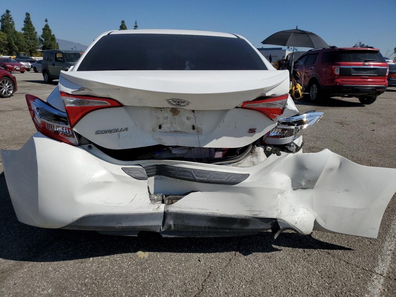 2014 Toyota Corolla VIN 5YFBURHEXEP166086 Copart auction photo, rear end damage thumbnail 6