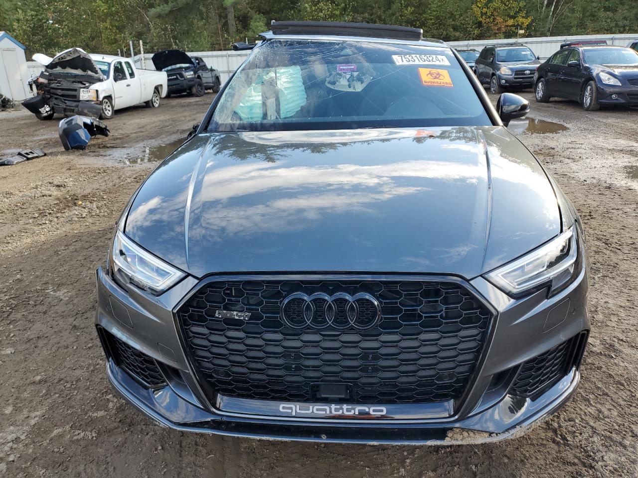 2019 Audi RS3 VIN WUABWGFFXKA900268 Copart auction photo, side / rear end damage thumbnail 5
