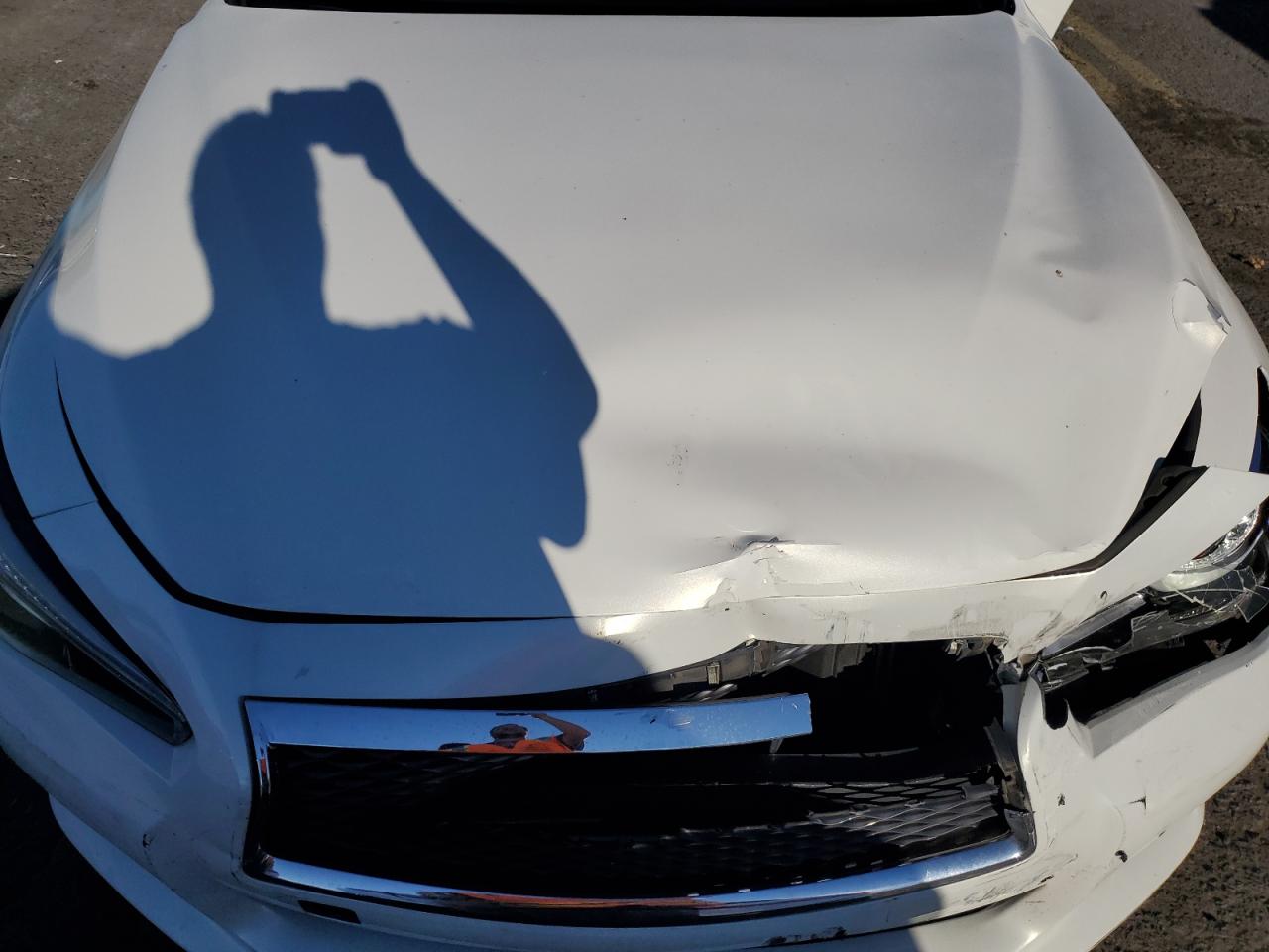 2015 Infiniti Q50 VIN JN1BV7AR4FM397040 Copart auction photo, front end / side damage thumbnail 12