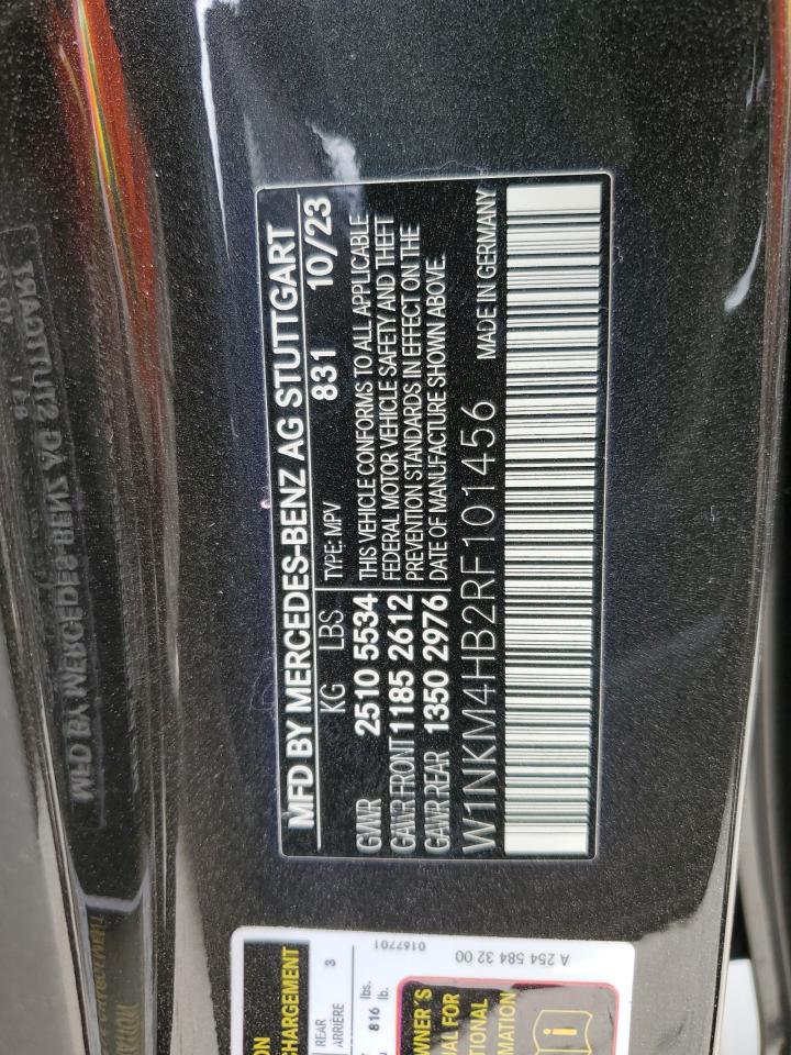 2024 Mercedes-Benz GLC VIN W1NKM4HB2RF101456 Copart auction photo, water/flood damage thumbnail 14