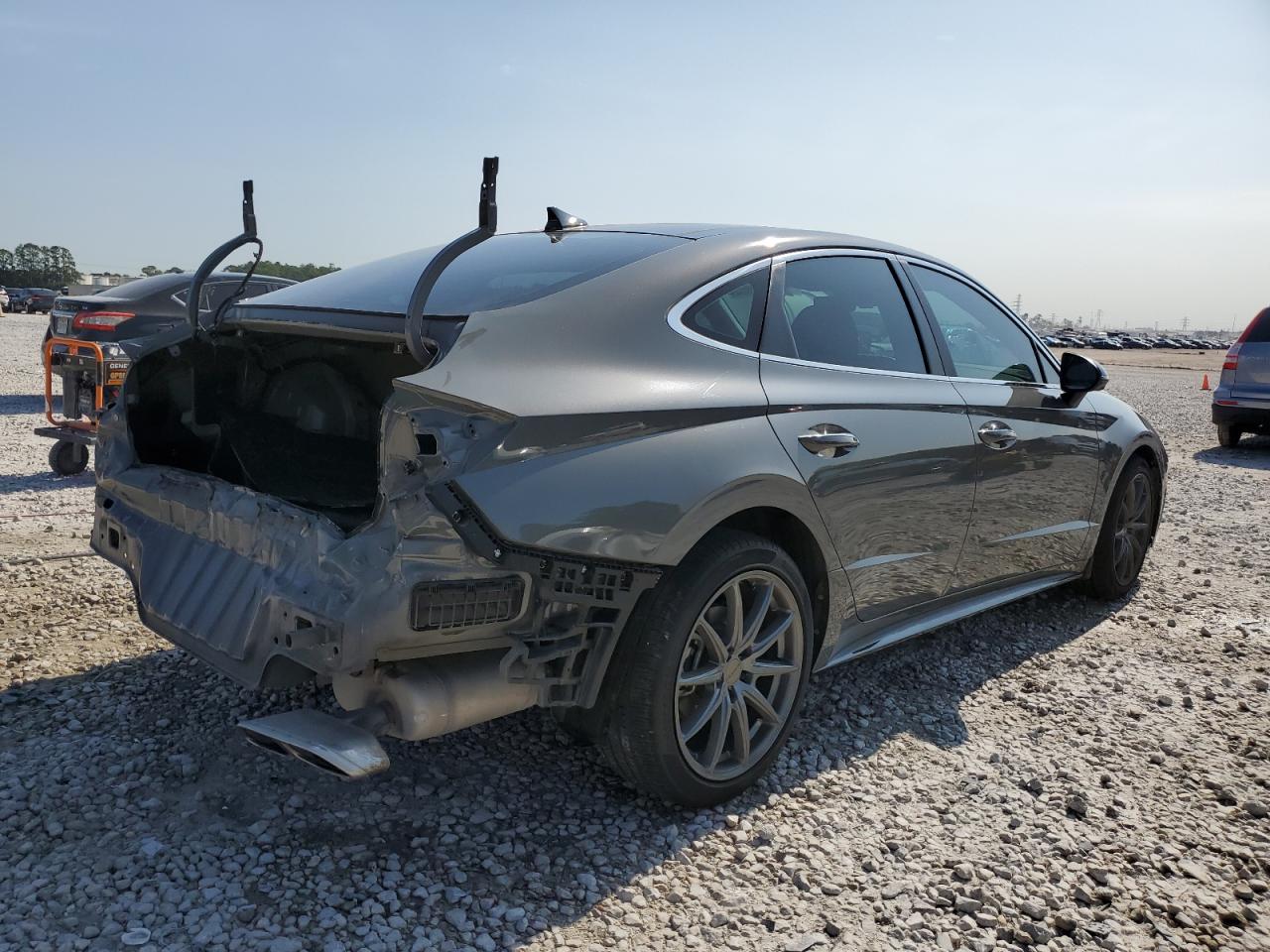 2022 Hyundai Sonata VIN KMHL34J25NA245515 Copart auction photo, rear end damage thumbnail 3