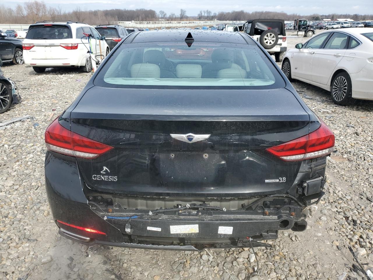 2015 Hyundai Genesis VIN KMHGN4JE3FU099394 Copart auction photo, rear end damage thumbnail 6