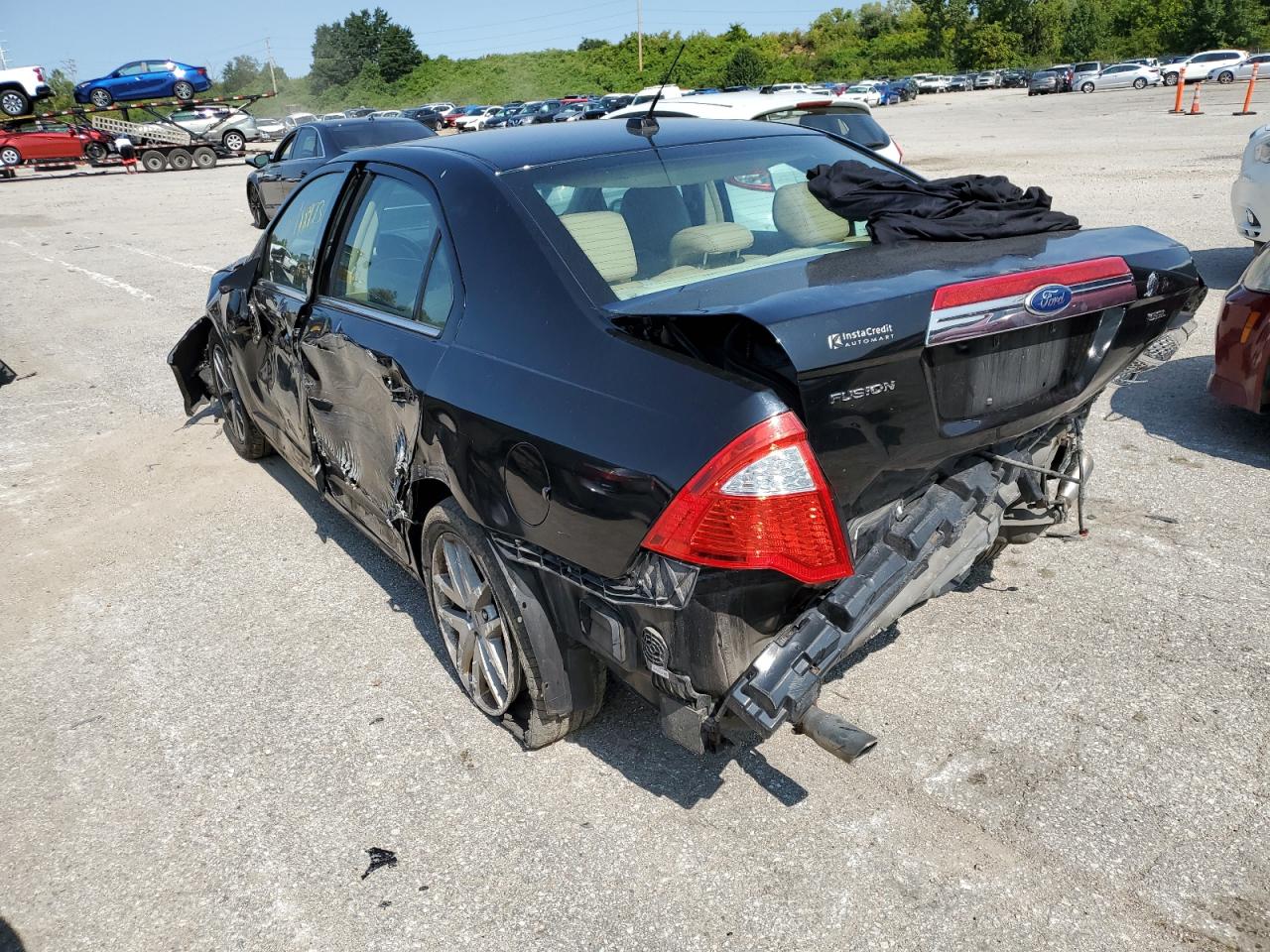 2012 Ford Fusion VIN 3FAHP0JG7CR135495 Copart auction photo, side / front end damage thumbnail 3
