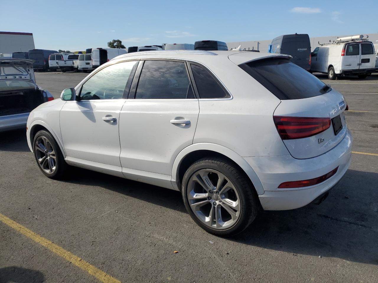 2015 Audi Q3 VIN WA1EFCFS7FR012546 Copart auction photo, side / rear end damage thumbnail 2