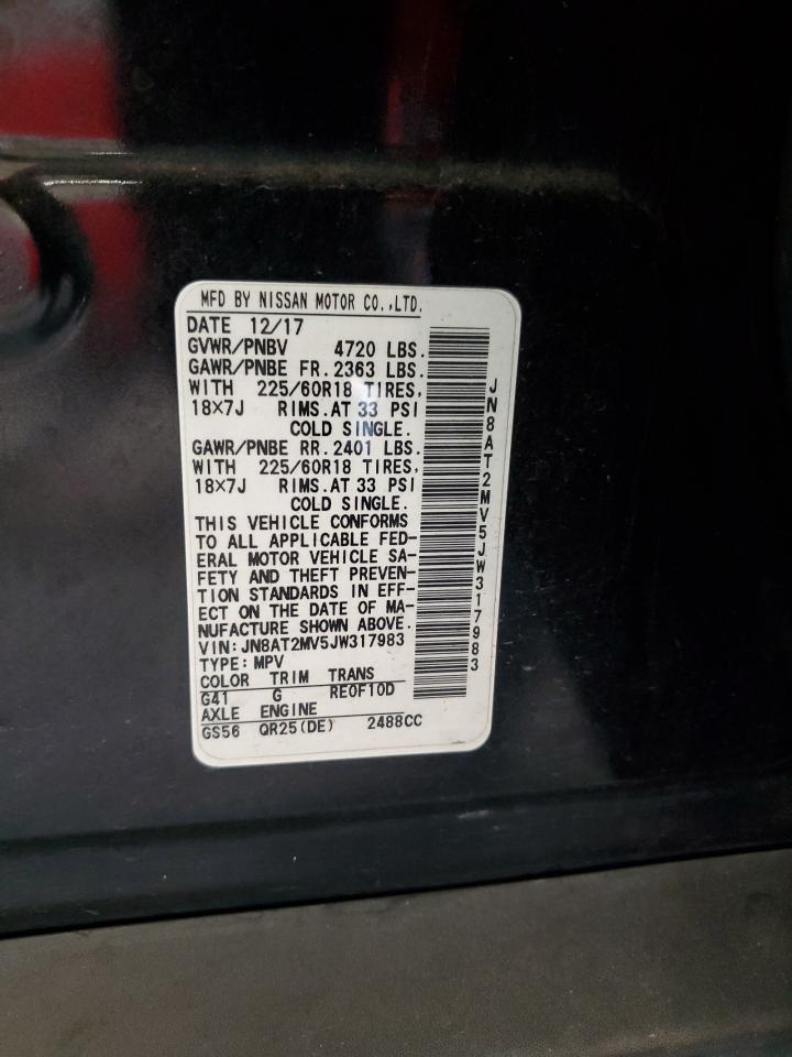 2018 Nissan Rogue VIN JN8AT2MV5JW317983 Copart auction photo, front end / minor dent/scratches damage thumbnail 15