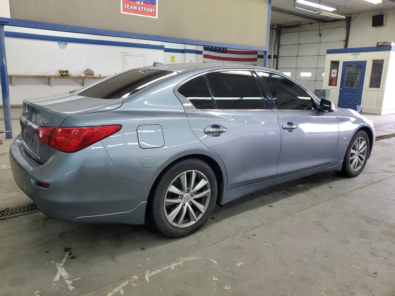 2015 Infiniti Q50 VIN JN1BV7AR1FM403148 Copart auction photo, side damage thumbnail 3