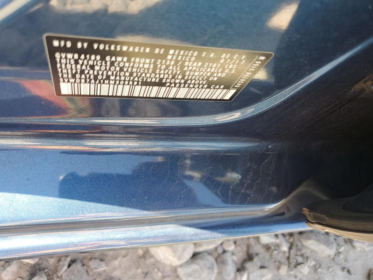 2017 Volkswagen Jetta VIN 3VWDB7AJ1HM309591 Copart auction photo, normal wear damage thumbnail 12