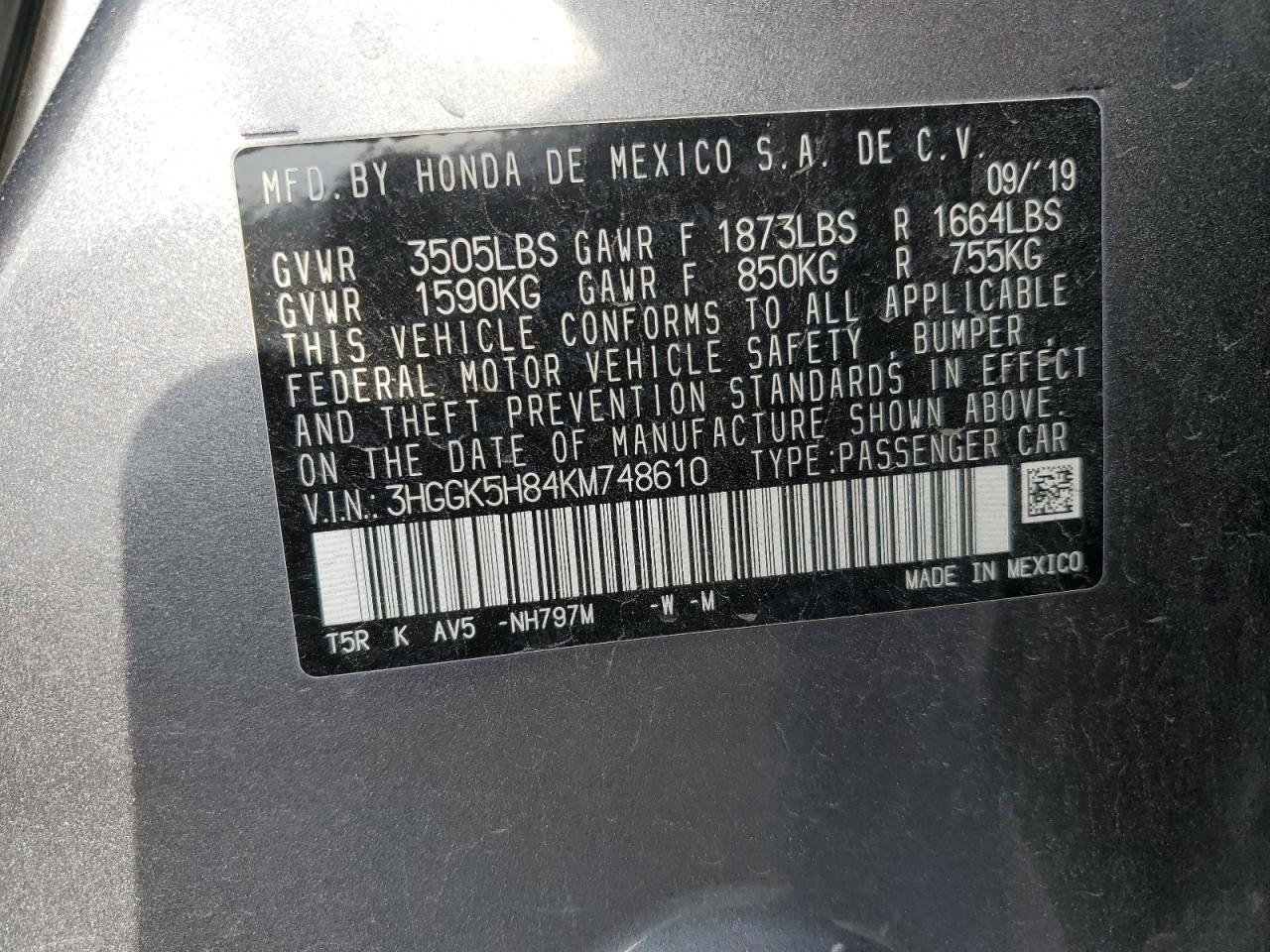 2019 Honda Fit VIN 3HGGK5H84KM748610 Copart auction photo, front end / rear end damage thumbnail 13