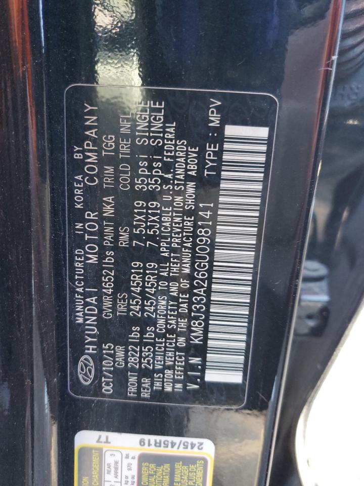 2016 Hyundai Tucson VIN KM8J33A26GU098141 Copart auction photo, side damage thumbnail 13