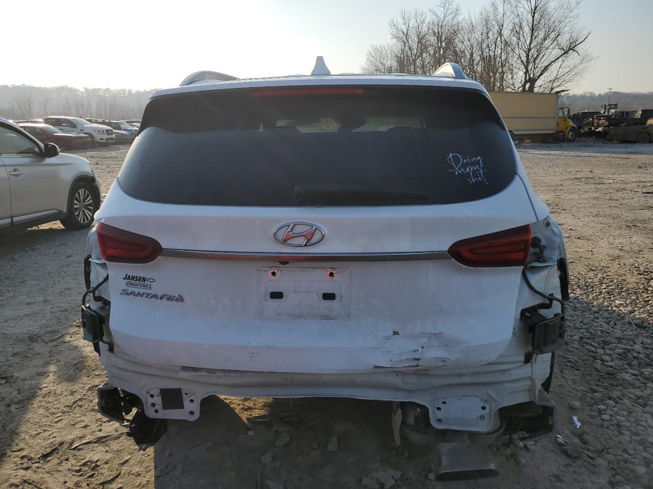 2020 Hyundai Santa Fe VIN 5NMS33AD7LH143194 Copart auction photo, rear end damage thumbnail 6