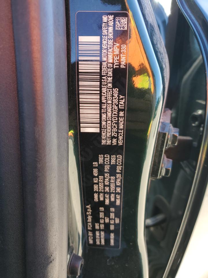 2016 Fiat 500 VIN ZFBCFYDTXGP383495 Copart auction photo, side damage thumbnail 12