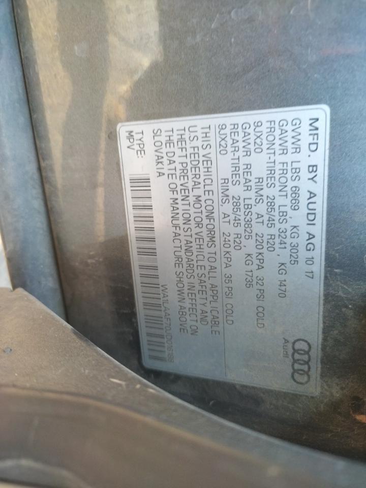 2018 Audi Q7 VIN WA1LAAF70JD016188 Copart auction photo, minor dent/scratches damage thumbnail 13
