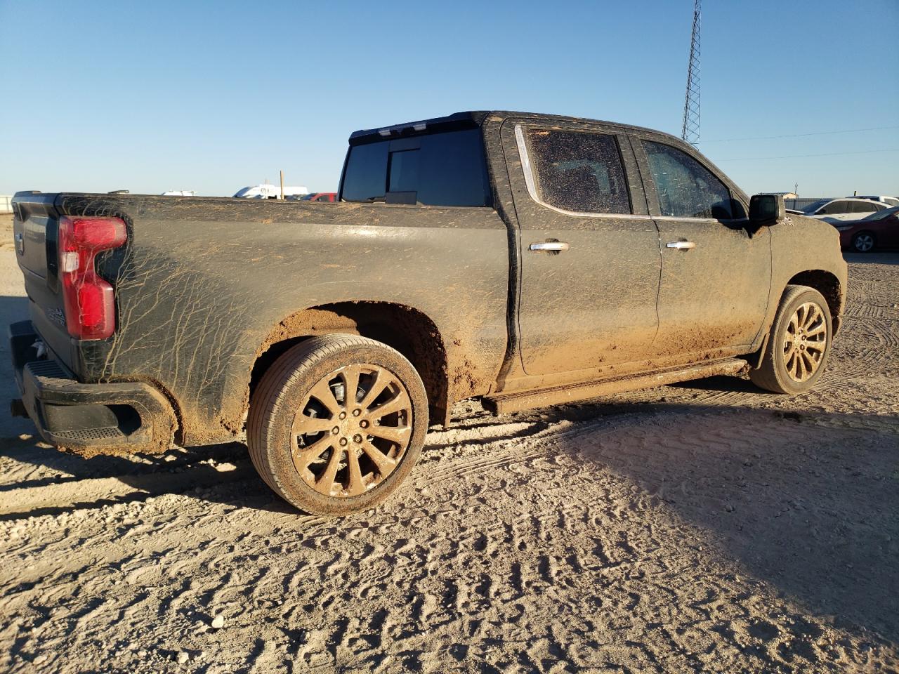 2022 Chevrolet Silverado VIN 3GCUYHEL5NG213699 Copart auction photo, vandalism damage thumbnail 3