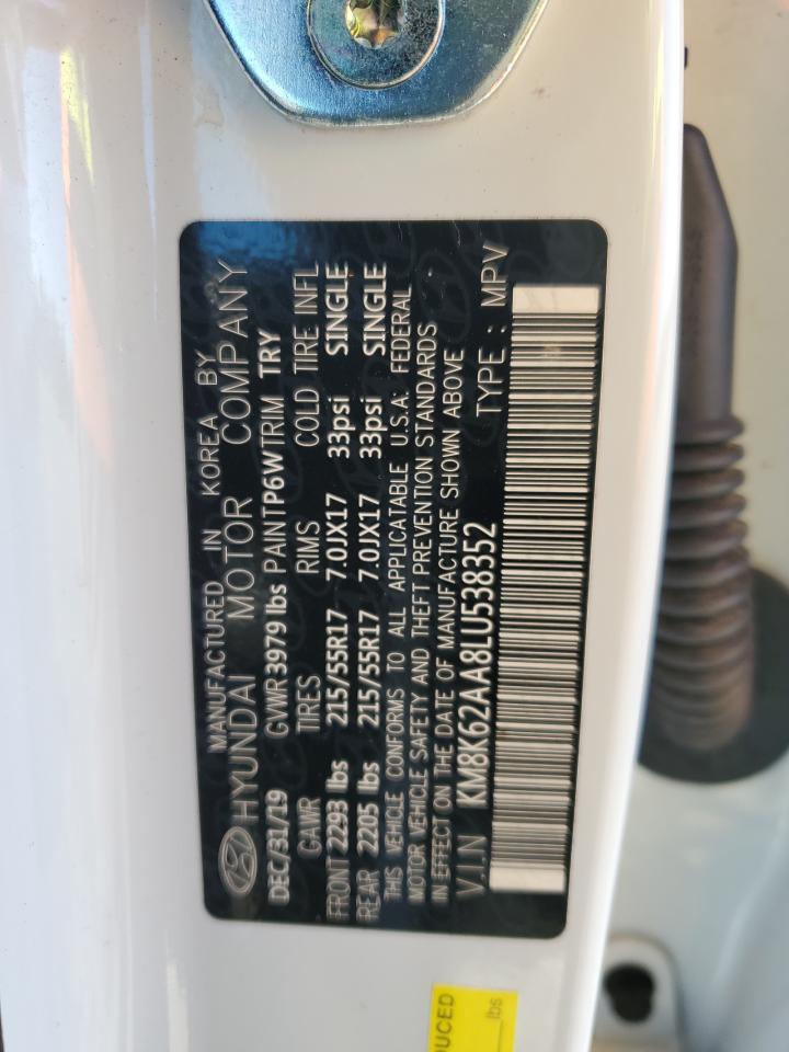 2020 Hyundai Kona VIN KM8K62AA8LU538352 Copart auction photo, front end damage thumbnail 15