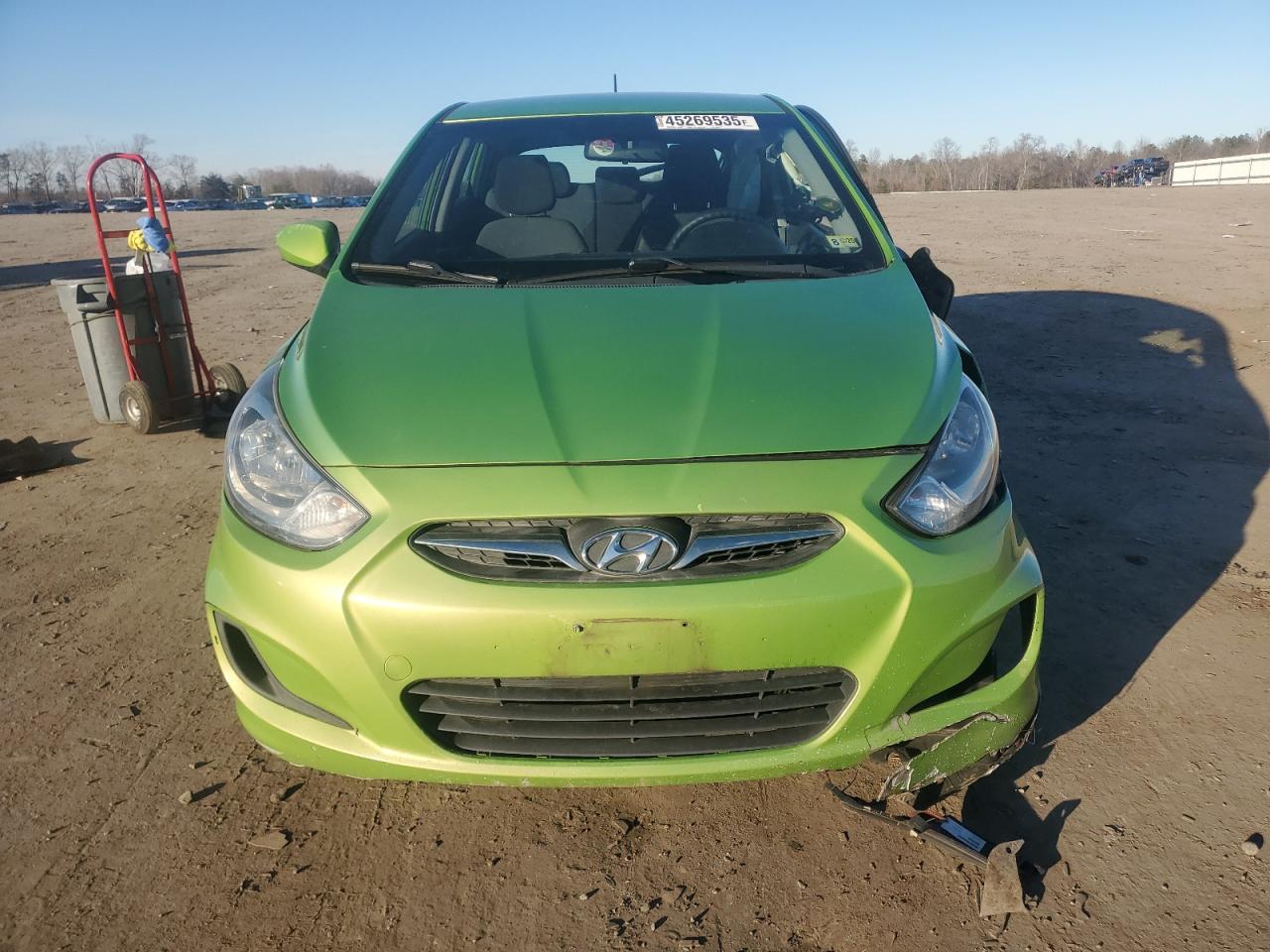 2014 Hyundai Accent VIN KMHCT5AE8EU194235 Copart auction photo, side / front end damage thumbnail 5