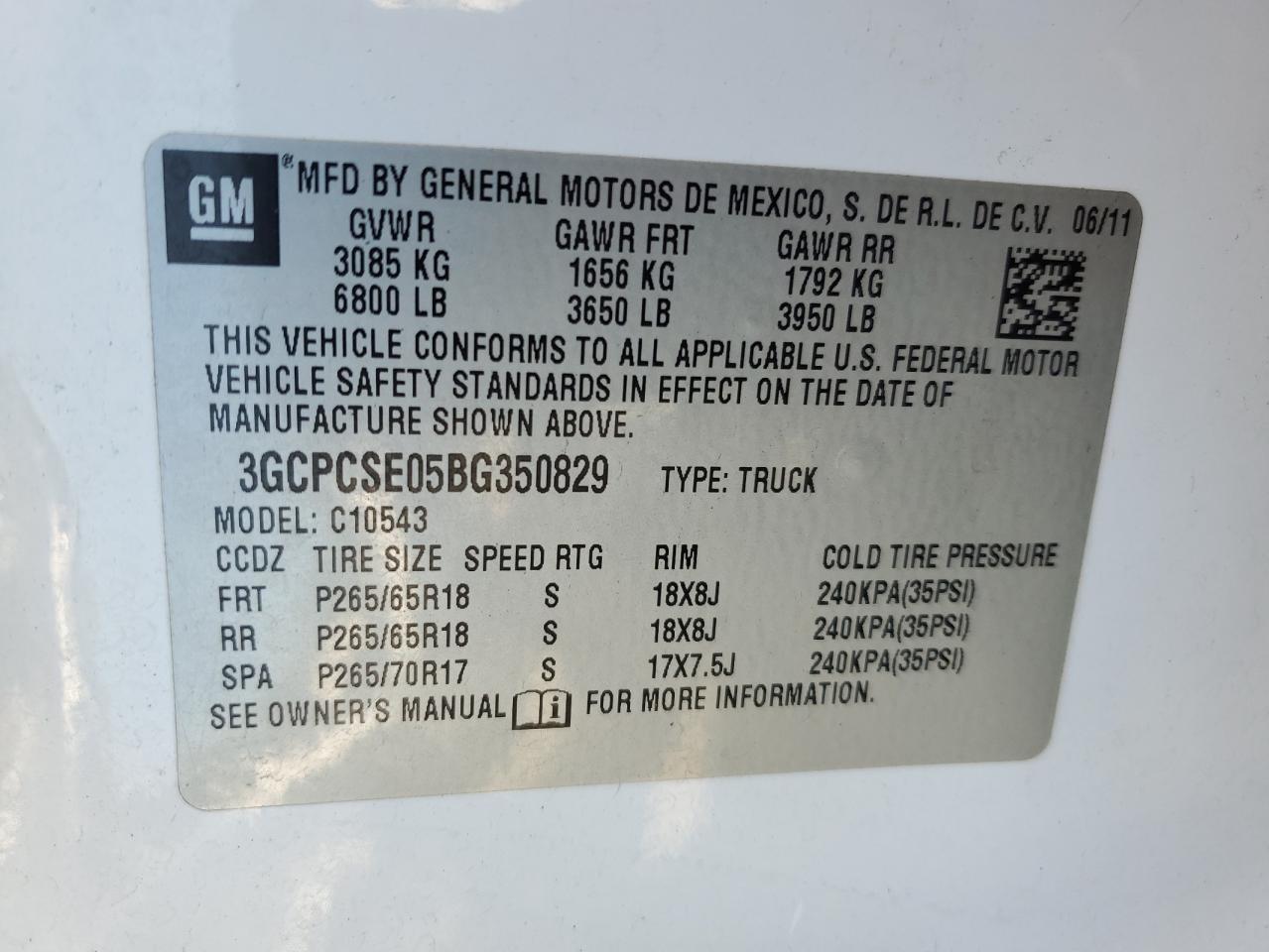 2011 Chevrolet Silverado VIN 3GCPCSE05BG350829 Copart auction photo, rear end / minor dent/scratches damage thumbnail 12