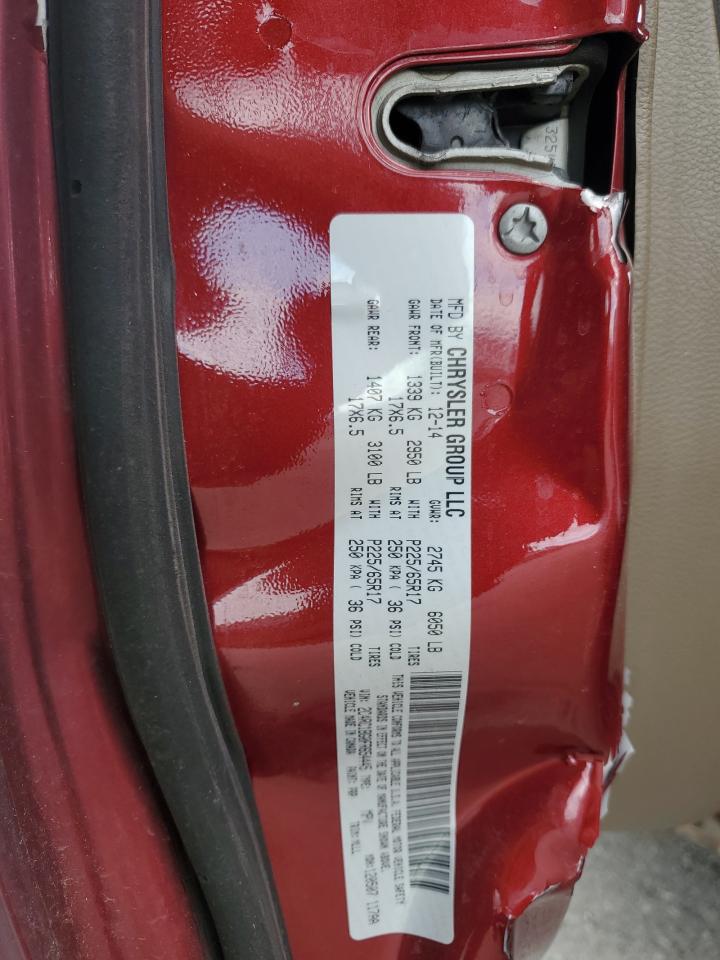 2015 Chrysler Town & Country VIN 2C4RC1BG0FR654445 Copart auction photo, side / front end damage thumbnail 15