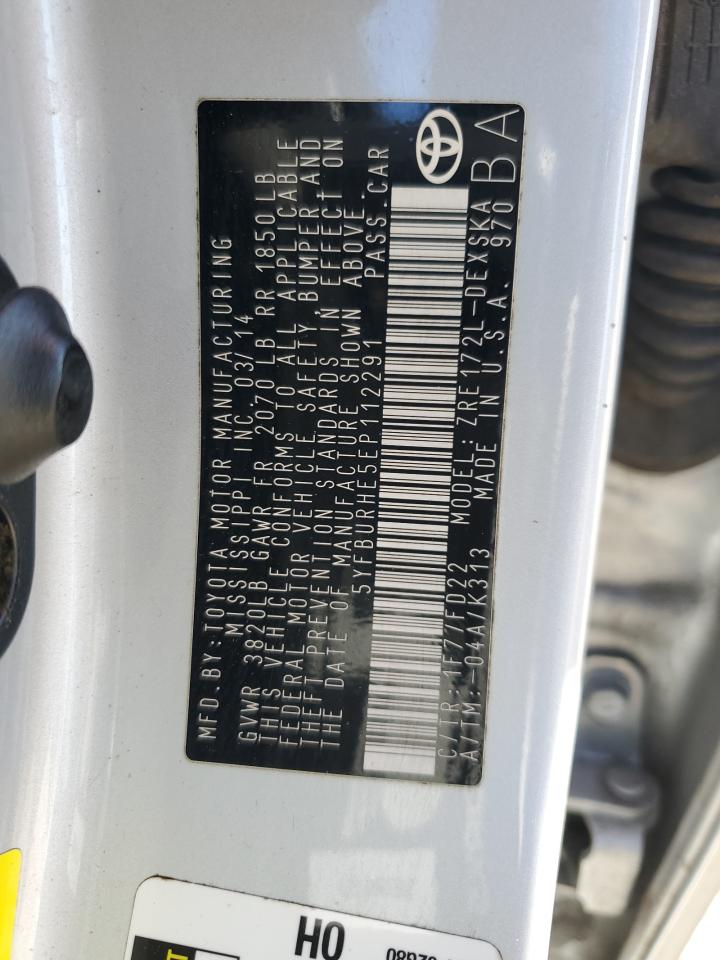 2014 Toyota Corolla VIN 5YFBURHE5EP112291 Copart auction photo, rear end / front end damage thumbnail 15