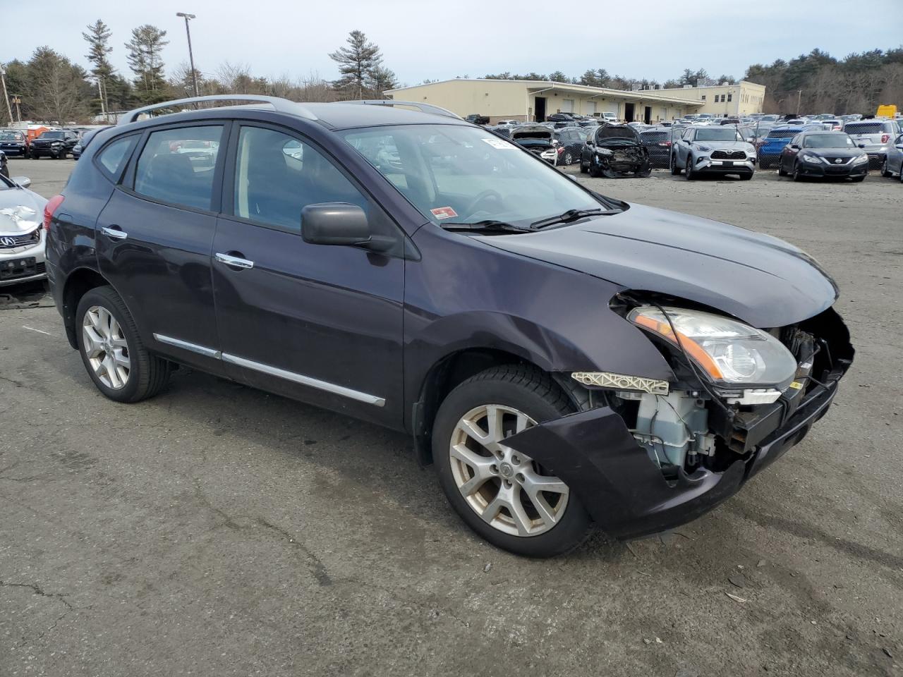 2014 Nissan Rogue VIN JN8AS5MV8EW701458 Copart auction photo, front end / side damage thumbnail 4