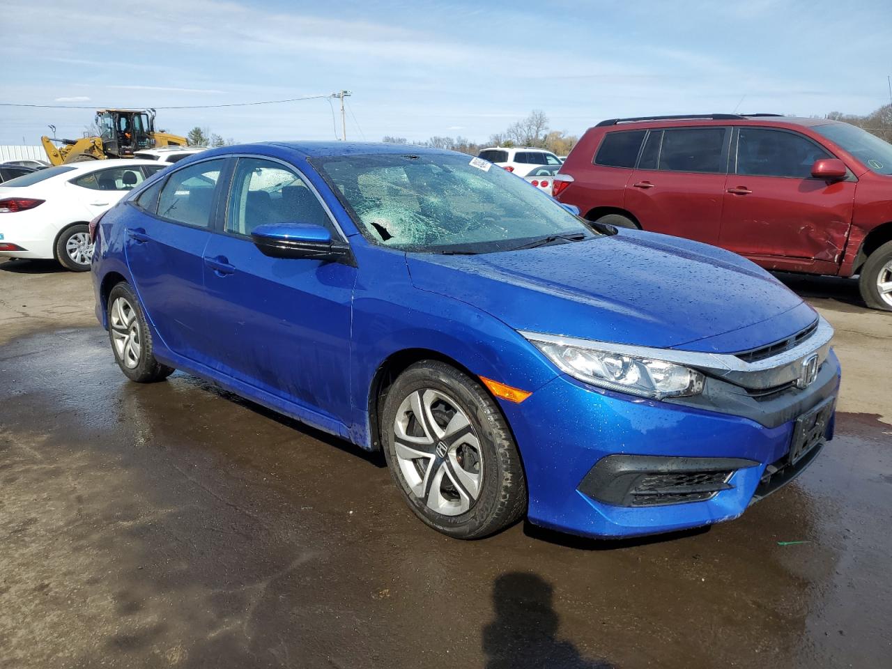 2018 Honda Civic VIN 19XFC2F58JE206028 Copart auction photo, top/roof damage thumbnail 4
