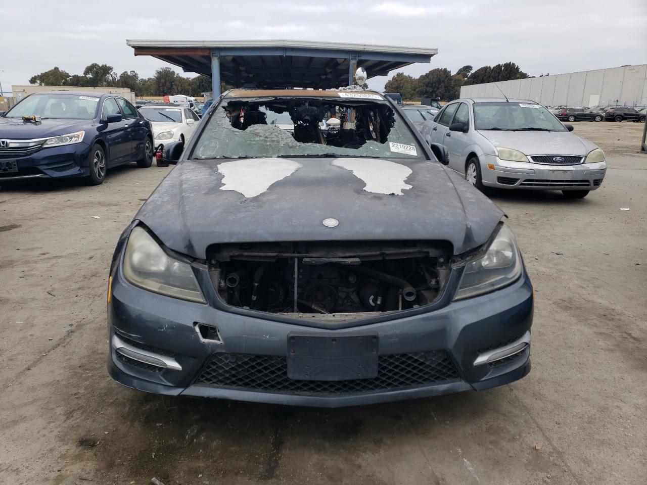 2014 Mercedes-Benz C-klasse VIN WDDGF4HBXEG251929 Copart auction photo, burn - engine damage thumbnail 5